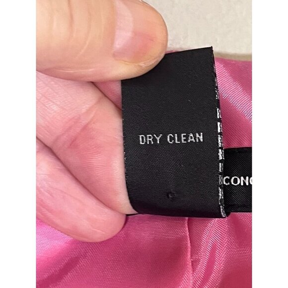 INC Tweed Blazer XL Pink Old Money Preppy Luxury Y2K Lined Fringe Ruffle Career - Picture 12 of 14